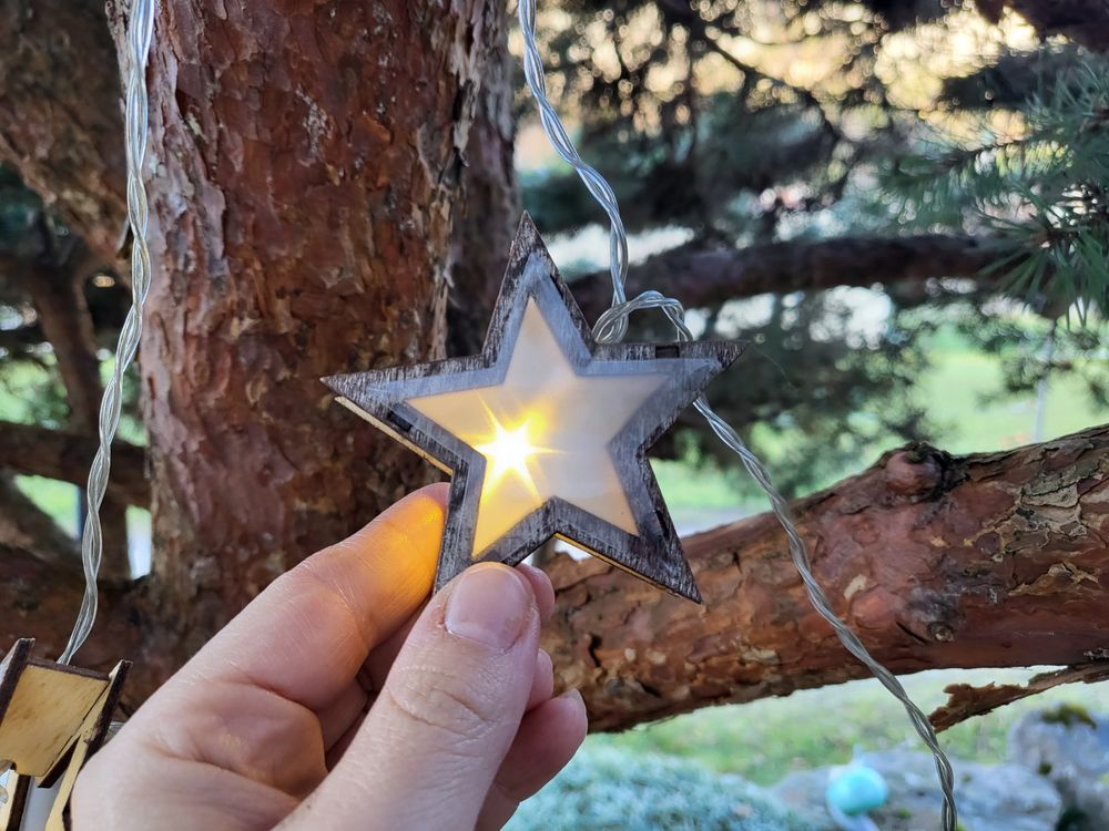 Weihnachtsbeleuchtung Lichterkette Sterne Holz,Weltbild Kaufen auf