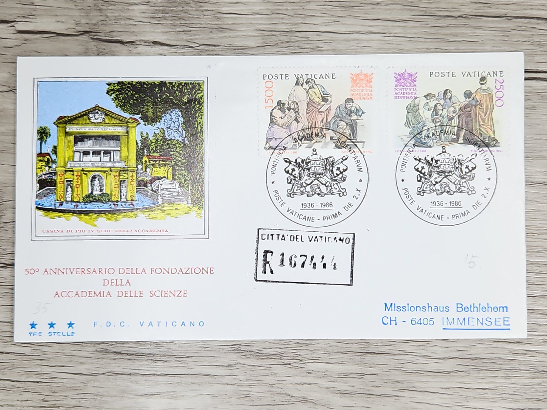 Tutti i francobolli: CL05 Enveloppe + Timbre Poste Vaticane 1986 – Usato da Cousset venduto da Patrick_Collections