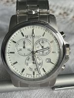 Reise Uhr   M Watch Herrenuhr Chronograph, Silber, Neu