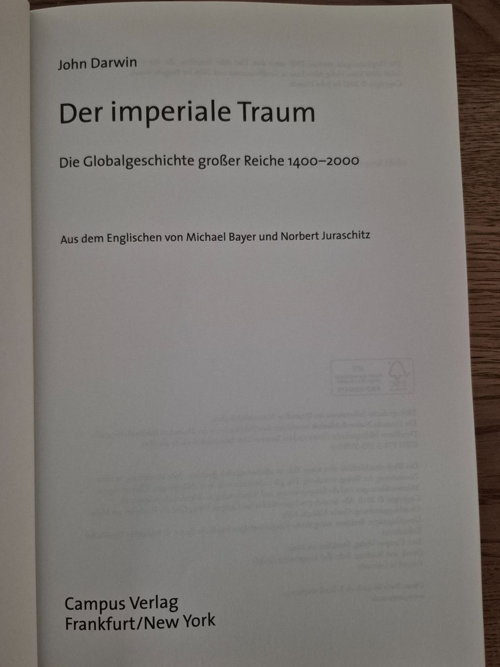 Livres: Der imperiale Traum – D'occasion à Balsthal par Jamamoegg 1
