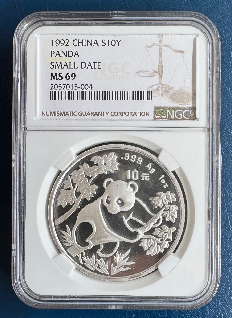 Toutes les monnaies: 1992 CHINA S10Y PANDA, Small Date, NGC MS69 – D'occasion à Ebikon par Dmasterx