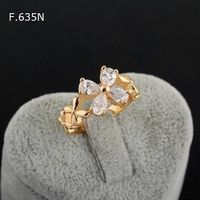 Ring goldfarben Blumen Design mit Zirkonia 54, 56 neu