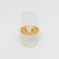 Cartier Ring massiv mit Solitär Diamant und 2 Brillanten