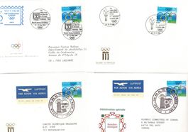 OLYMPIA LAUSANNE 5 Belege Briefmarken Sonderstempel TOP