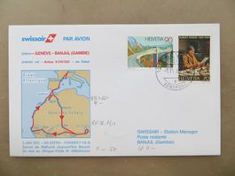 Luftpost (Linieneröffnung) Genf–Gambia/Banjul 1992