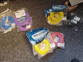 12x RJ45 LAN Kabel, 10 Meter, verschiedene Farben (NEU)