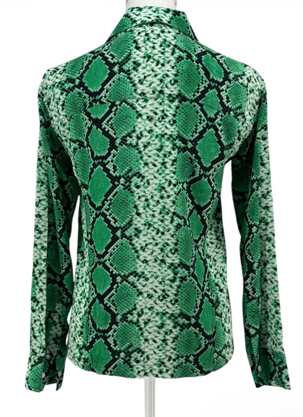 Sandro Camicette: SANDRO Chemise 100% Soie Vert Python Noir/Blanc Pressions T1 – Usato da Lausanne venduto da PlusValue_Lausanne 3