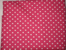 Baumwollstoff pink mit weissen Punkten