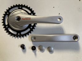 SHIMANO Nexus Kurbelgarnitur mit Zahnkranz silber neu