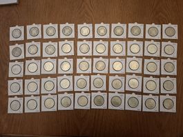 50 Stück  5 Franken (5-Liber) 1931 bis 1969
