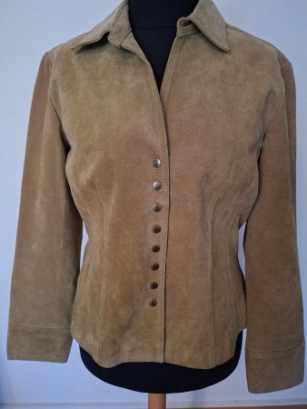 Wildleder-Jacke oliv-grün, Gr. L (38/40)