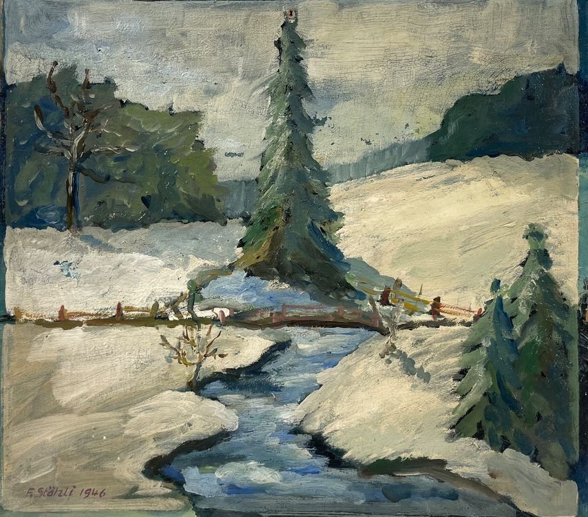 Gemälde: F.STÄHLI OELGEMÄLDE SIGNIERT GRÖSSE 39X35CM – Gebraucht aus Gersau von grafik-kunst