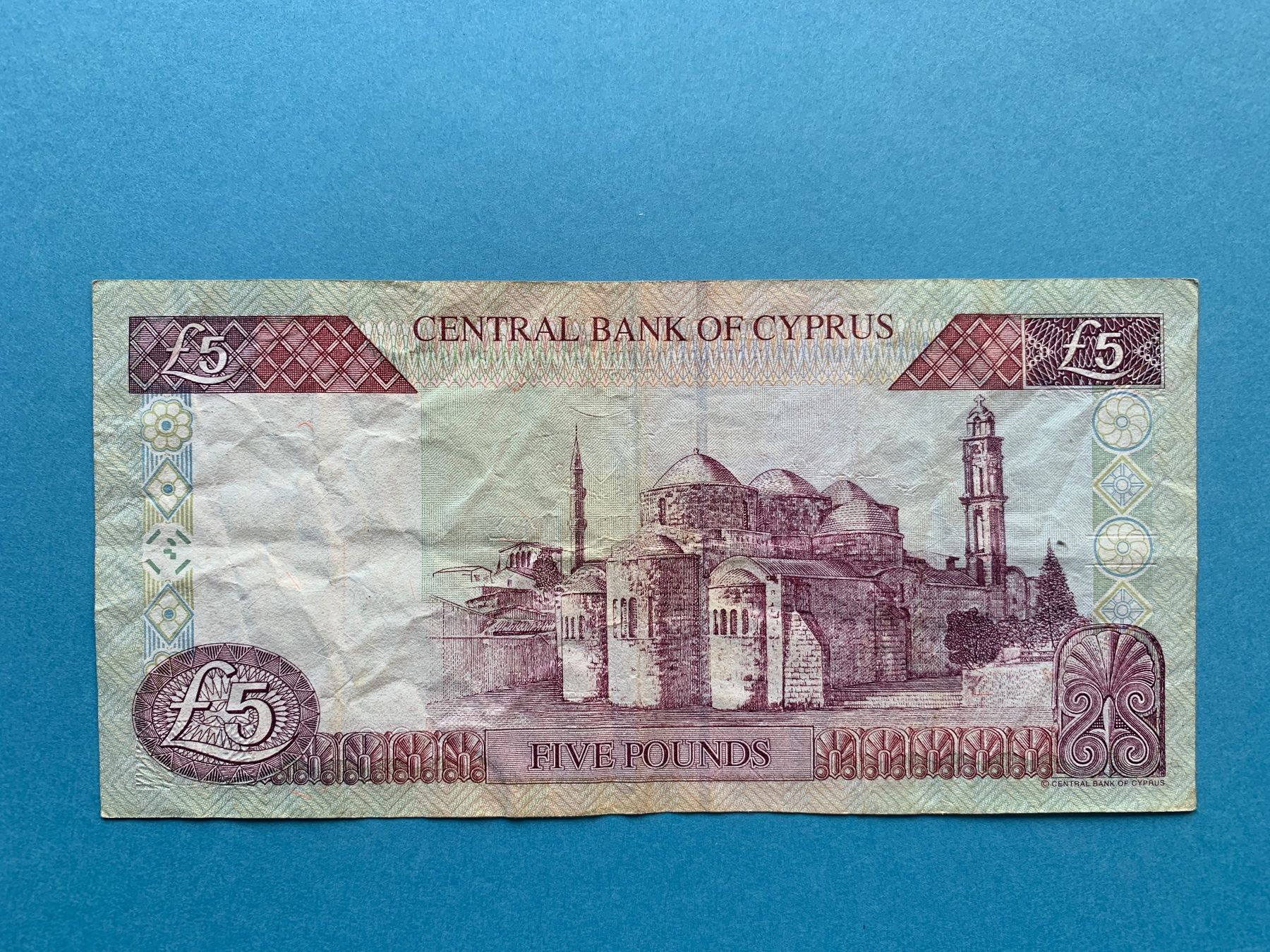 Banconote: CHYPRE / ZYPRUS - 5 POUNDS 1.2.1997 – Usato da Le Lignon venduto da Trikles 1