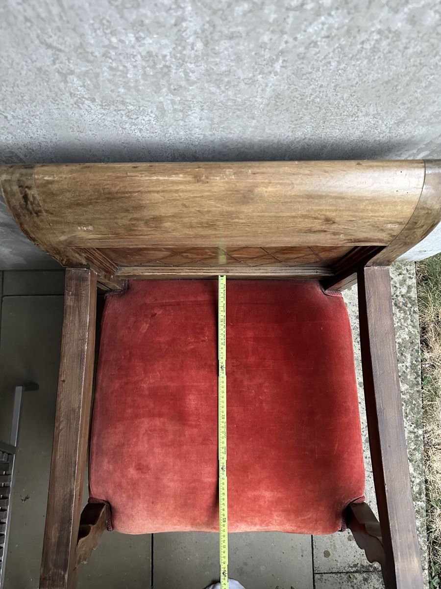 Poltrone: Sessel aus Holz mit rotem Samtpolster – Usato da Windisch venduto da nin_rtk7 3