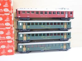 HAG SBB 4 x Personenwagen Set H0 AC - schöne Modelle mit OVP