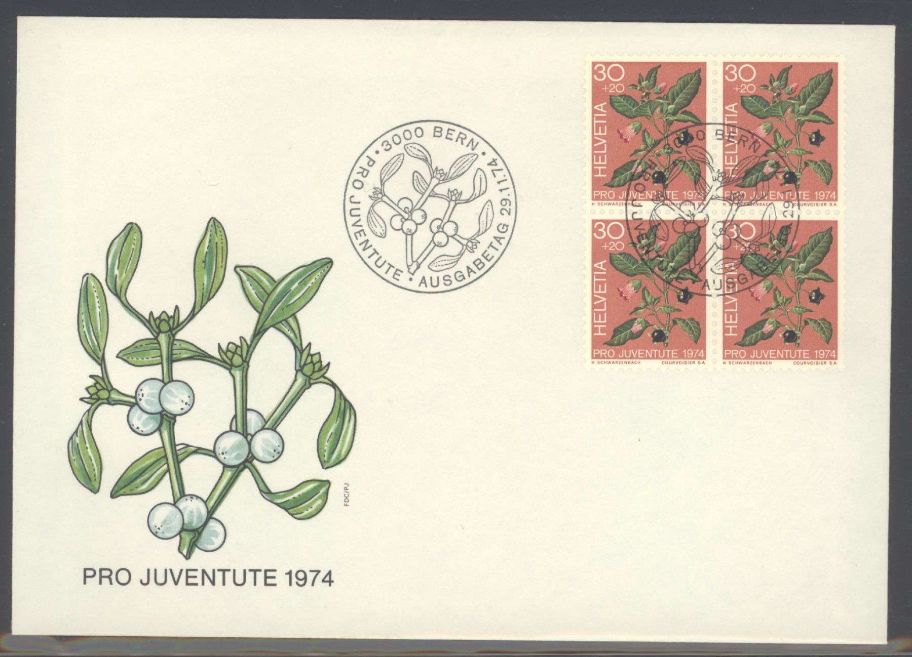 Tutti i francobolli: 1974, FDC, Pro Juventute, Viererblöcke – Usato da Willisau venduto da Vollstempel 2