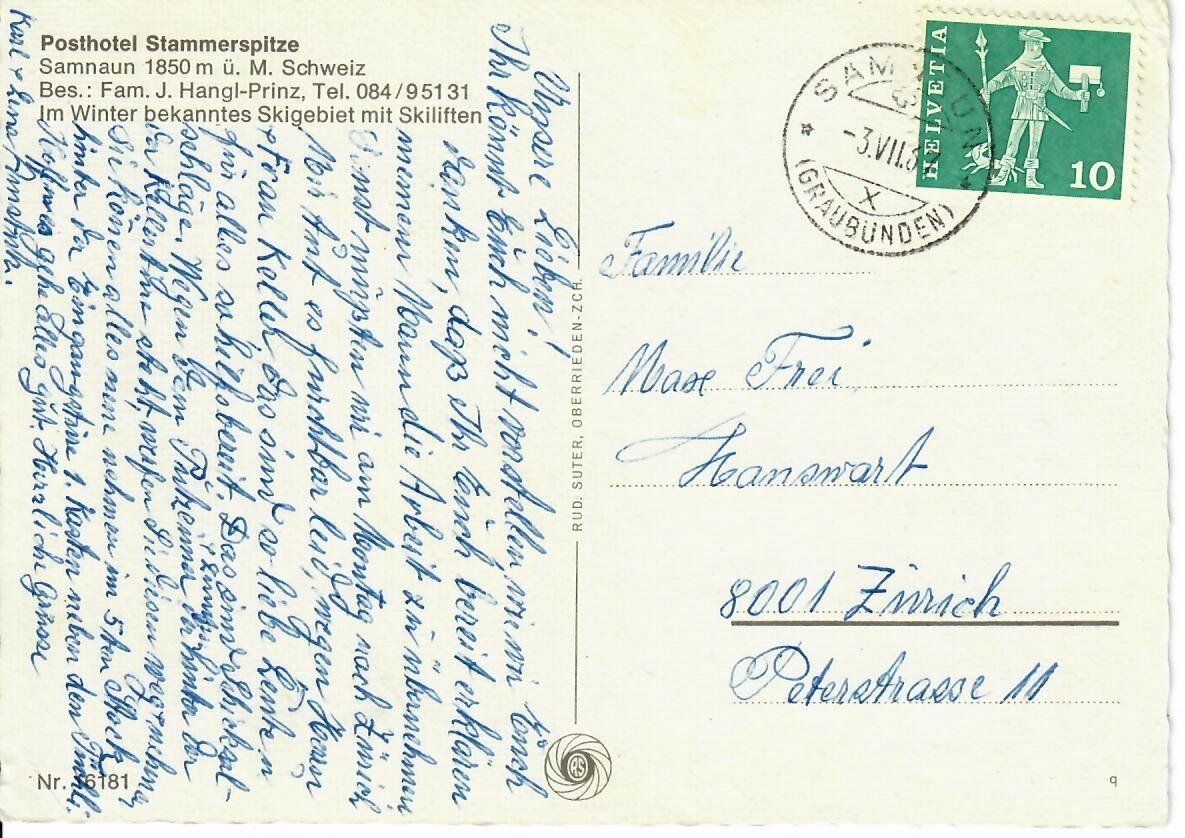 Cartoline postali: Posthotel Stammerspitze Samnaun – Usato da Hochdorf venduto da Ziegel-16 1