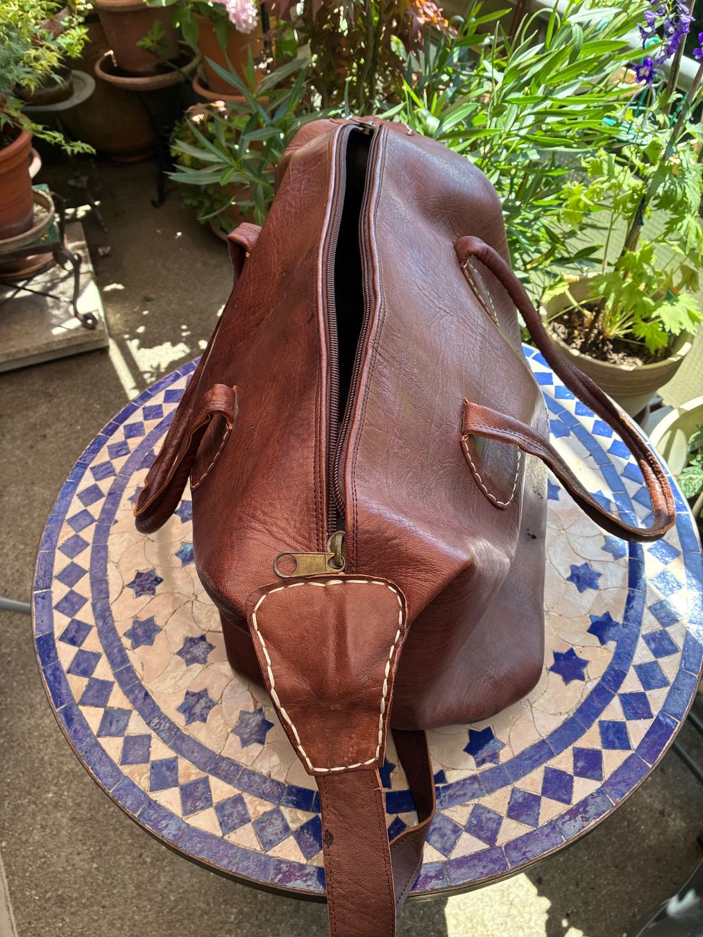 Borse: Reisetasche aus echtem Leder aus Marokko – Usato da Zürich venduto da thetschi 1