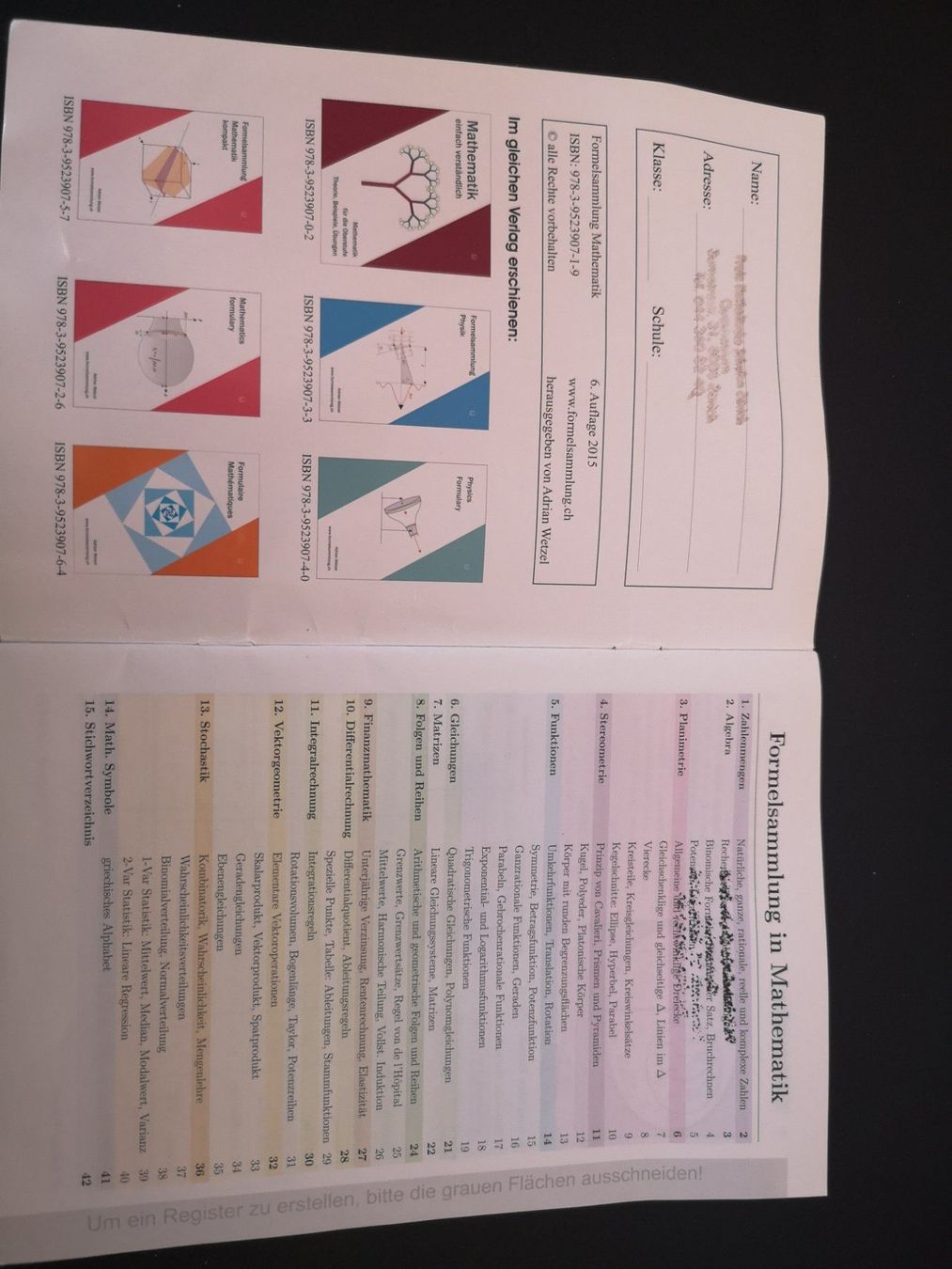 Bücher: Formelsammlung Mathematik – Gebraucht aus Zürich von 11Orchidee30 1