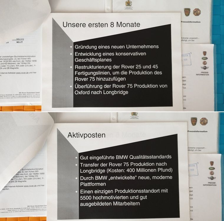 Revues & Magazines: MG ROVER - Archiv / Pressemappe /Bilder / Prospekt – D'occasion à Viganello par CARLiteratur 3