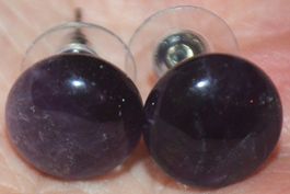 Ohrringe L-2640 – Rund Flach 12x8mm – Amethyst – 1 Paar
