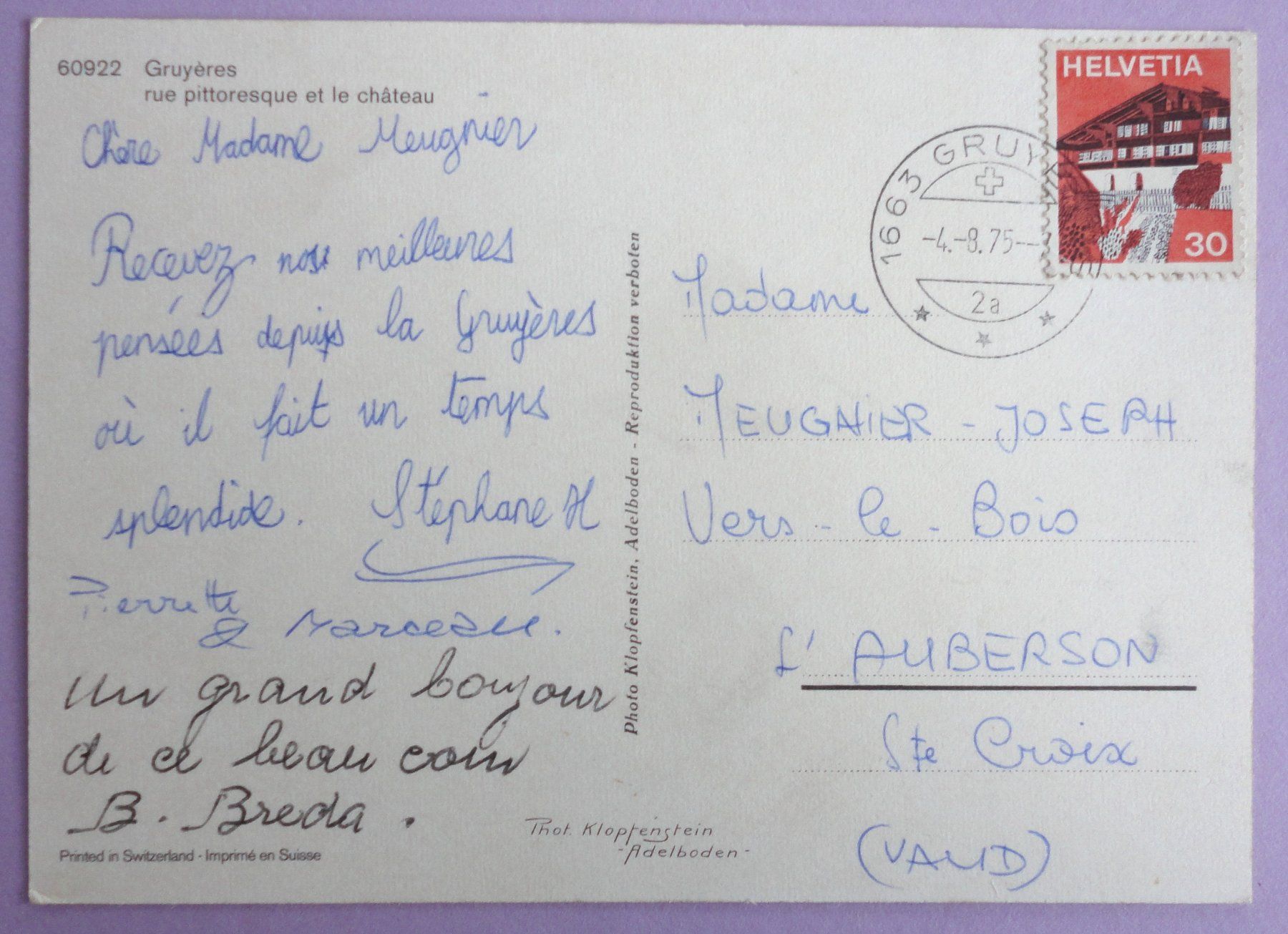 Cartoline postali: Gruyère, le Château – Usato da Fétigny venduto da Billy2miny 1