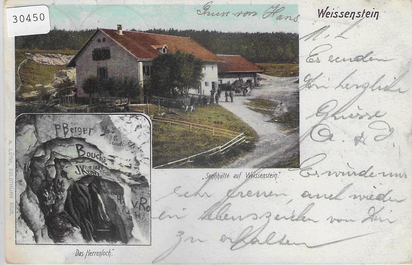 Cartoline postali: Weissenstein - Das Herrenloch - animee – Usato da Ettingen venduto da Kartenplanet