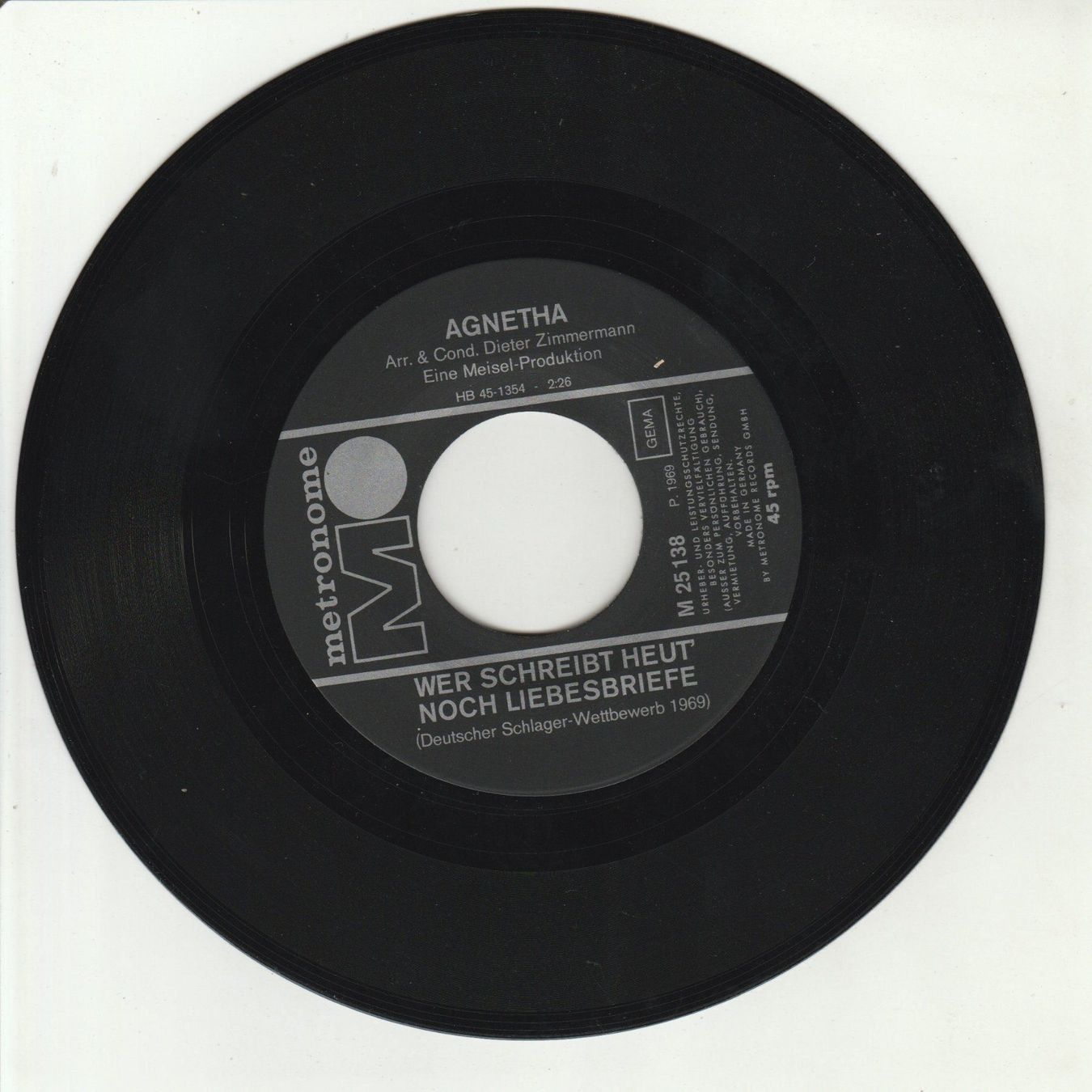 Schallplatten: Agnetha Fältskog (vor ABBA 1969) 7" Vinyl Single – Gebraucht aus Tübach von JamesStone 2