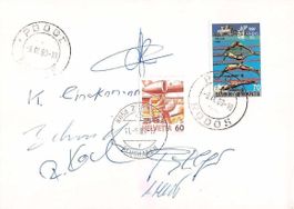 BORDPOST RHODOS - ZÜRICH9.9.1989 mit CREW-Unterschriften