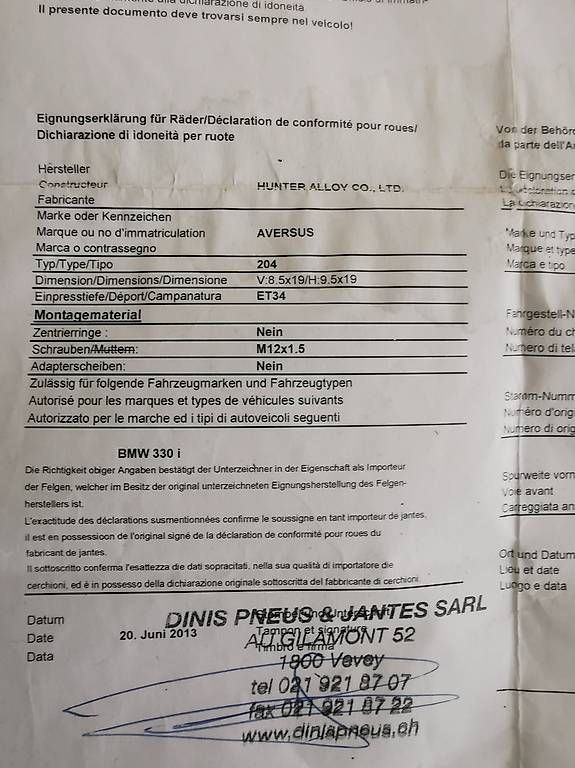 Cerchioni: Jantes Aversus pour BMW – Usato da orsières venduto da stef022 3