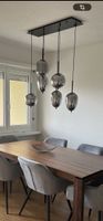 Hängelampe 6-flammig Glas Rauchglas Metall Schwarz guter Zus