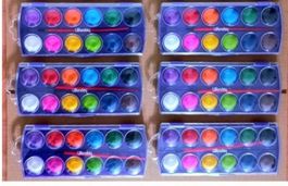 Restposten Malbedarf , Wasserfarben 6 ×12 Farben + Pinsel