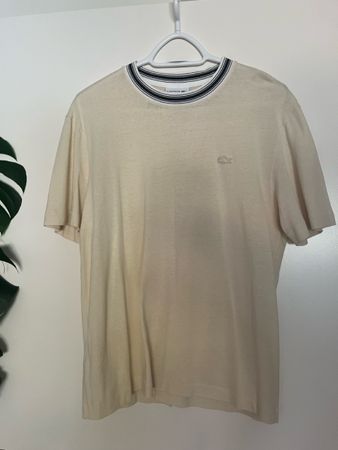 Lacoste T-Shirt Grösse M (FR 4) creme/beige mit Kragenband
