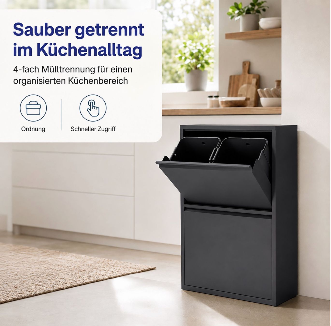 Cestini per rifiuti: Mülleimer 4 Fächer 4x18 l – Nuovo e nell'imballaggio originale da Bülach venduto da StoreInShop.com 7