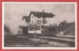 Caux Bahnhof - Bahn vor Buffet de la Gare Fotokarte ca 1930