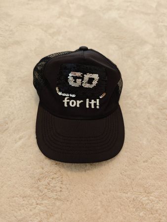 Pailletten Baseball Cap! Schwarz, Top!