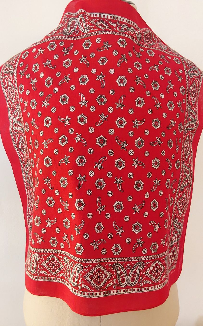 Foulard & Sciarpe: Tuch Baumwolle quadratisch rot – Nuovo (secondo la descrizione) da Köniz venduto da scopello12 1