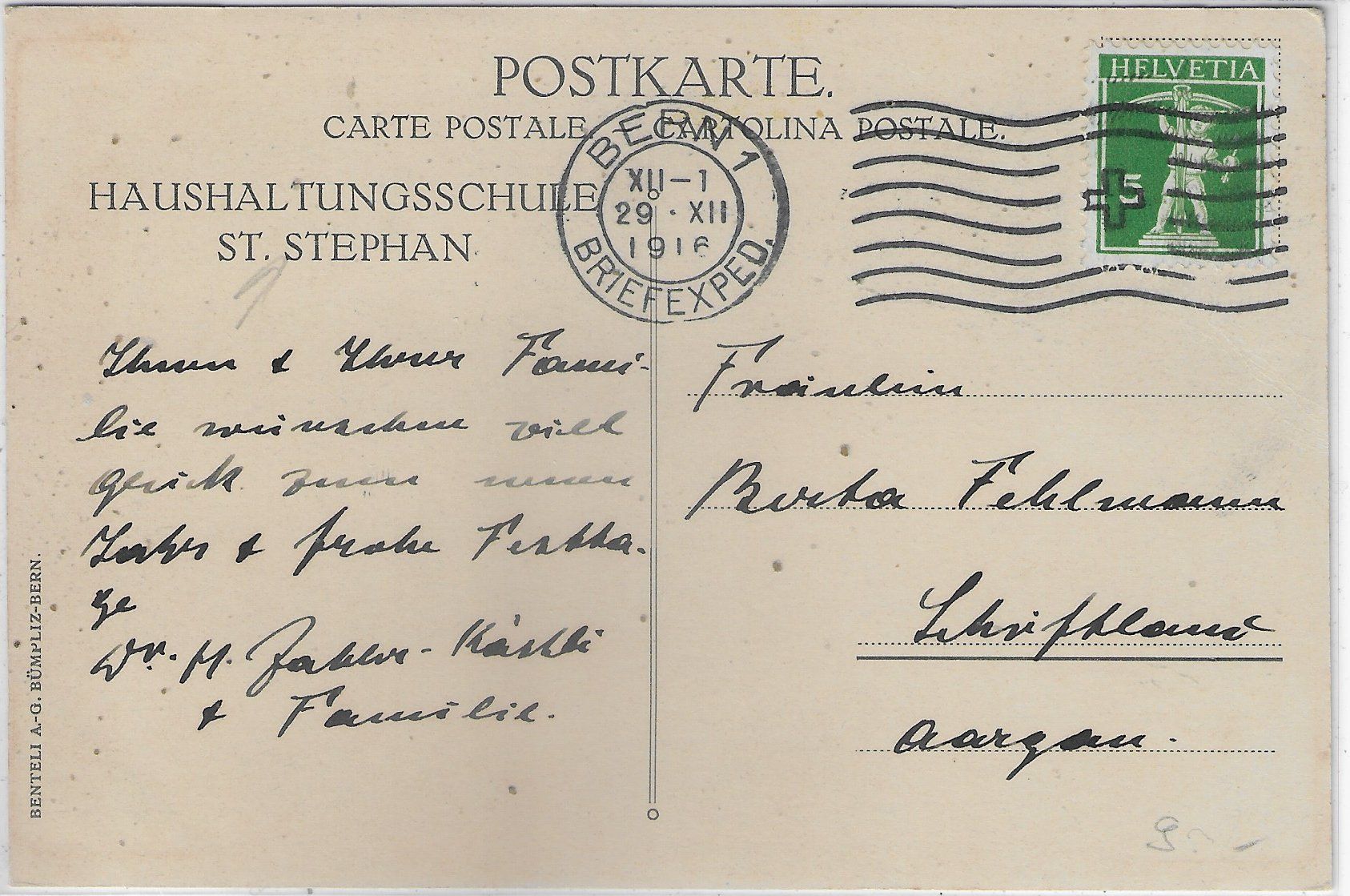 Cartoline postali: Haushaltungsschule St. Stephan – Usato da Ettingen venduto da Kartenplanet 1