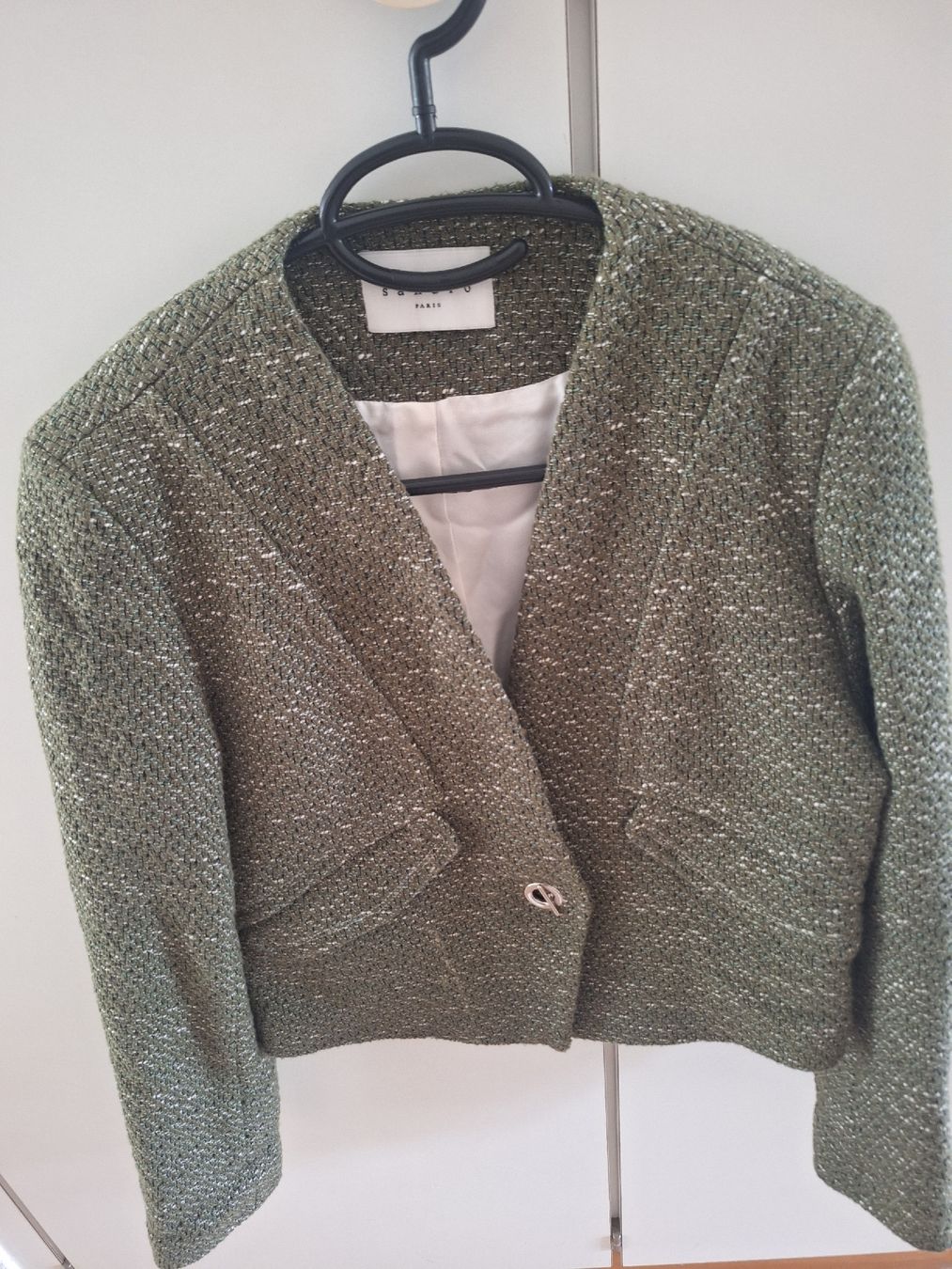 Sandro Jacken: Sandro-Blazer, Gr 36, oliv-weiss – Gebraucht aus Bremgarten b. Bern von tiz_x5xc 1