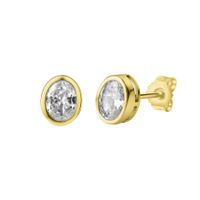 Paar Ohrstecker 375/- Gelbgold Zirkonia