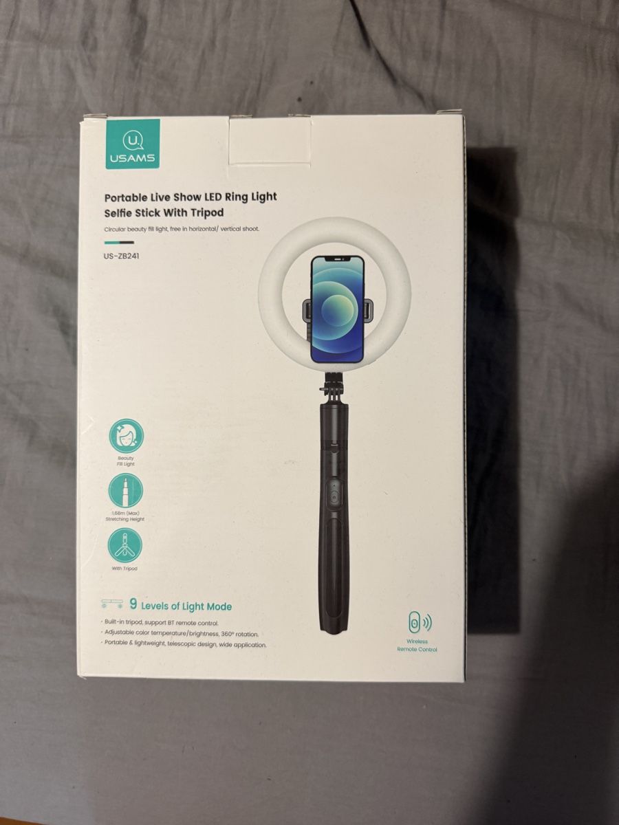 Supporti a parete: USAMS Ringlicht Selfie Stick mit Stativ neu – Nuovo (secondo la descrizione) da Madiswil venduto da Lukas_meier 1