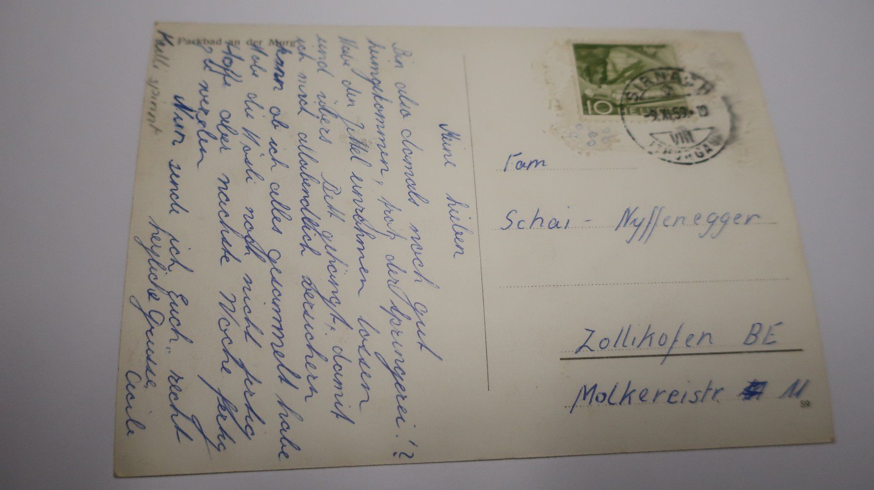 Ansichtskarten: Parkbad an der Murg  1959 – Gebraucht aus Cormoret von Pascalll2001 4