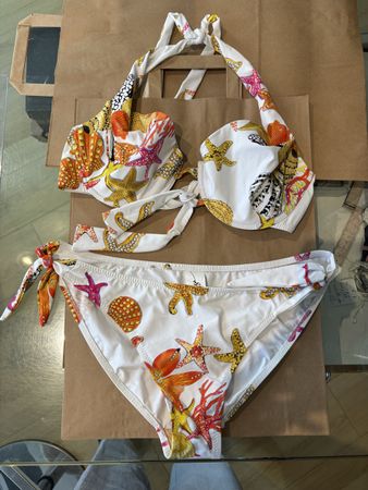 Bikini mit Muschel- und Seestern-Print Groesse XL neu