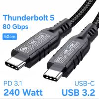 Thunderbolt 5 80Gbps / 240W PD3.1 / USB 3.2 / 16K / 50cm
