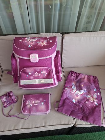 Sac à dos enfant TigerFamily violet papillons utilisé