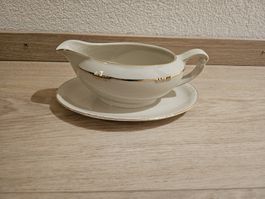 Saucière vintage Bavaria Elfenbein Porzellan doré
