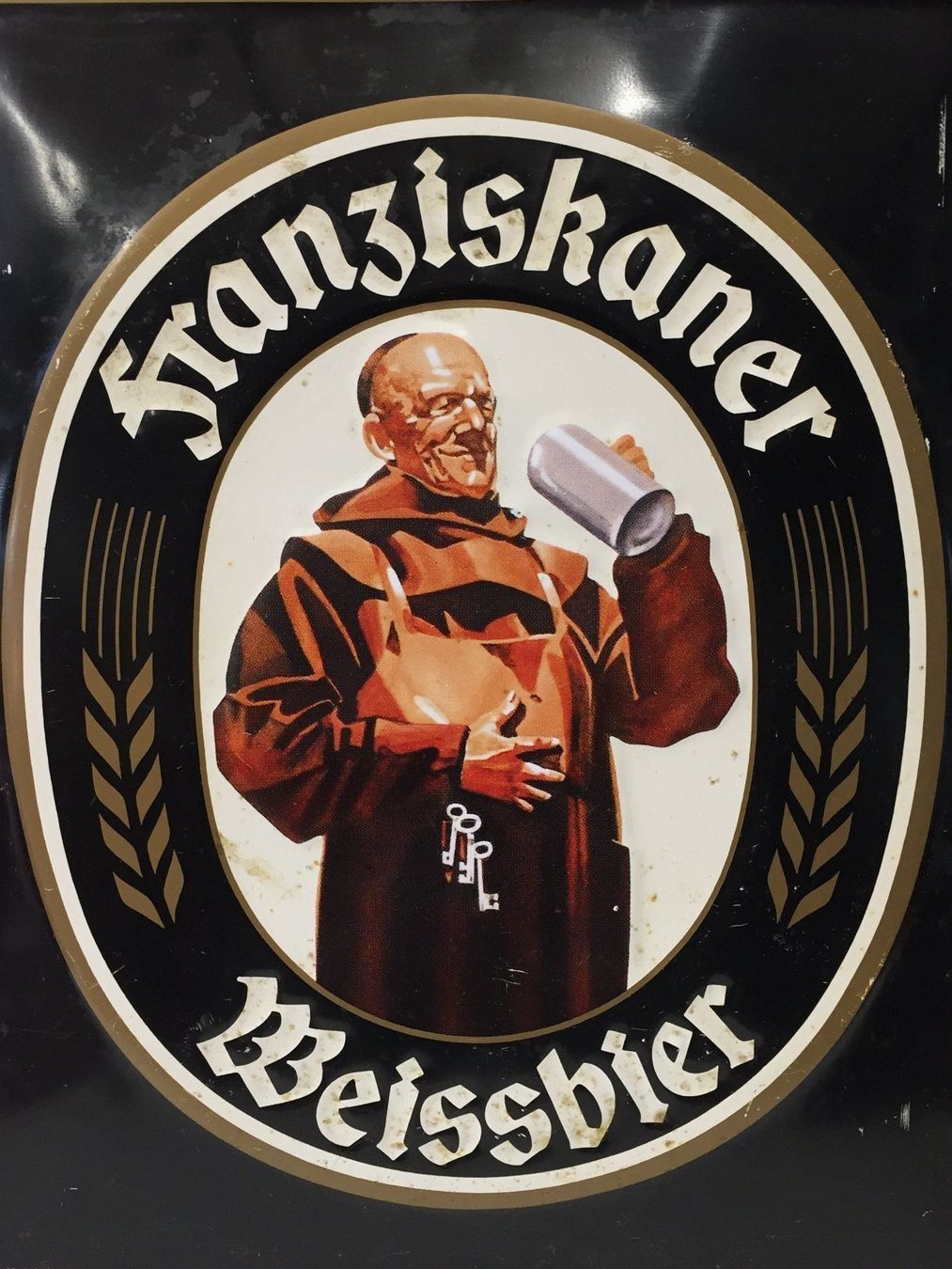 Schilder: Original VintageBlechschild Franziskaner – Gebraucht aus Schaffhausen von vintageville