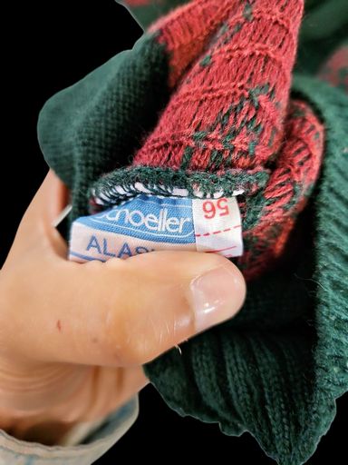 Maglioni & Felpe: Vintage Teufel Waldgrüner Wollpullover mit nordischem – Usato da Zug venduto da vinokilo 5