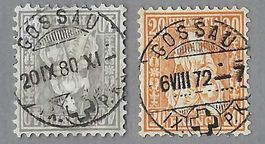 SBK 32 + 42, Ia VOLL-0 GOSSAU (SBK 225.-); SEHR SCHÖN!