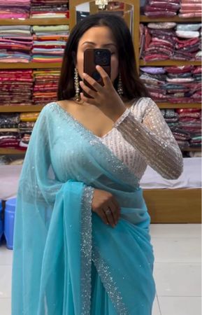 Blaue Saree